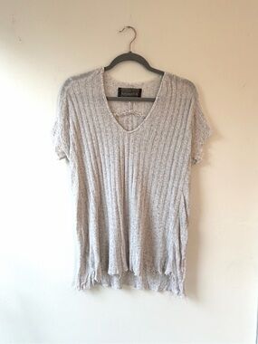 Reformation Cream Knit Beach Shirt